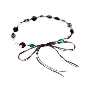 复古民族风编织串珠腰带女波西米亚风小众设计感装饰裙子裤子腰绳