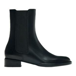 《犀利哥》MD女鞋 秋季新款黑色平底切尔西短靴 休闲短筒防滑靴子