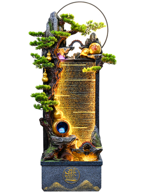 新中式聚宝盆招财风水轮假山喷泉客厅玄关葫芦装饰办公室开业送礼