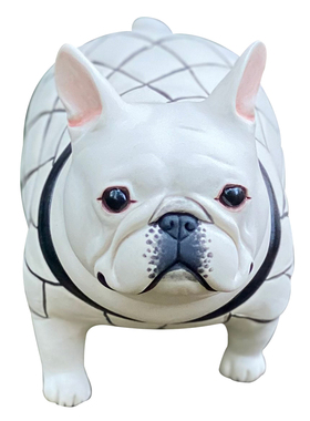 手作陶瓷法斗摆件周边手办创意原创可爱法国斗牛犬桌面手工摆件
