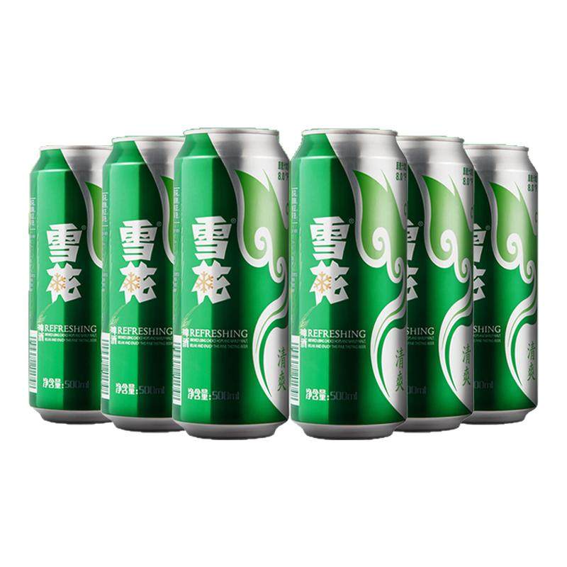 雪花啤酒500ml罐听瓶全麦酿啤酒