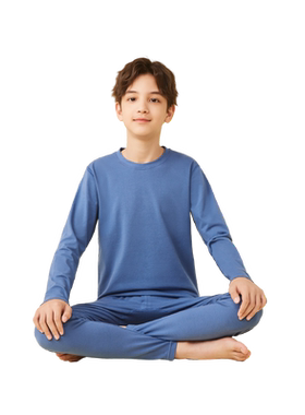 猫人春秋男童莱卡棉内衣套装