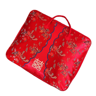 结婚被子收纳袋陪嫁婚庆四件套装棉花被的红色喜被包装袋牛津手提