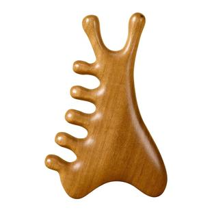 天然黄檀木四合一多功能按摩梳子头皮经络脱发防梳头部疗疏通神器