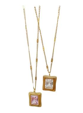 钢钛锁骨链项链吊坠项链法式