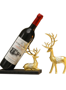 新中式酒柜铃兰鹿红酒架摆件餐边