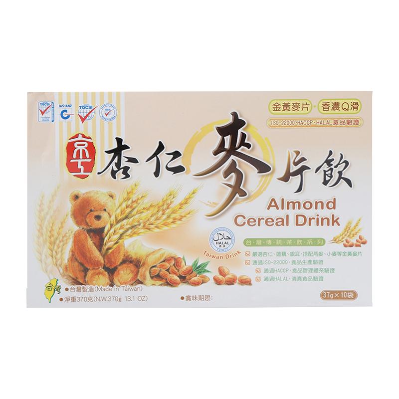 临期 台湾京工杏仁麦片饮10袋*37g即食代餐谷物冲饮燕麦片饱腹