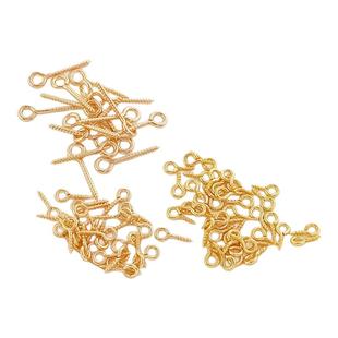 强保色14K包金养眼钉9字针螺丝钉吊坠环挂圈手工DIY珍珠饰品配件