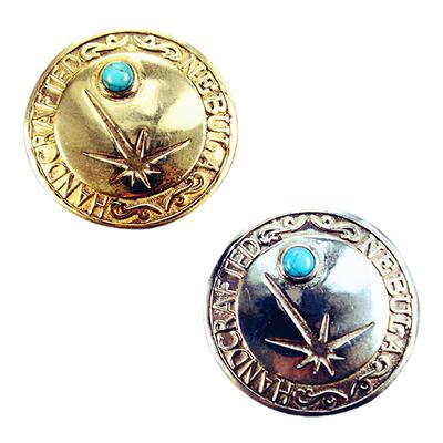 财布扣英文浮雕装饰扣纯铜绿松石