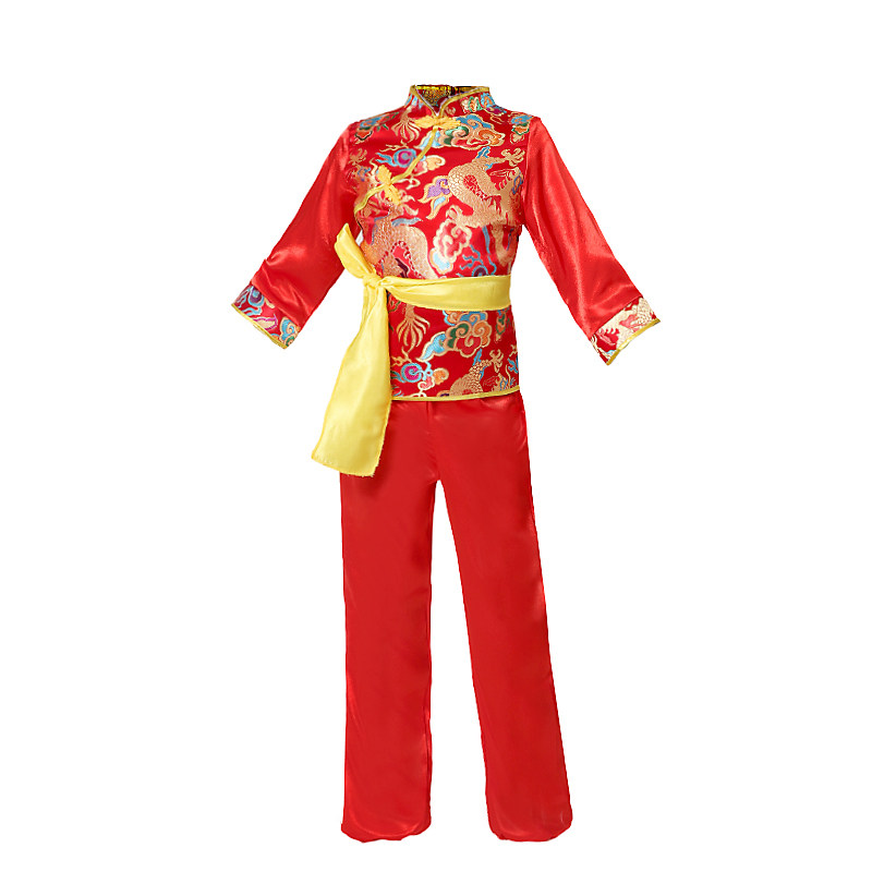 新款儿童打鼓服演出服中国风腰鼓队舞龙舞狮服装男女童武术表演服