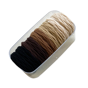 粗款盒装高弹无缝高马尾丸子头发圈皮筋女黑色不勒发绳橡皮圈头绳