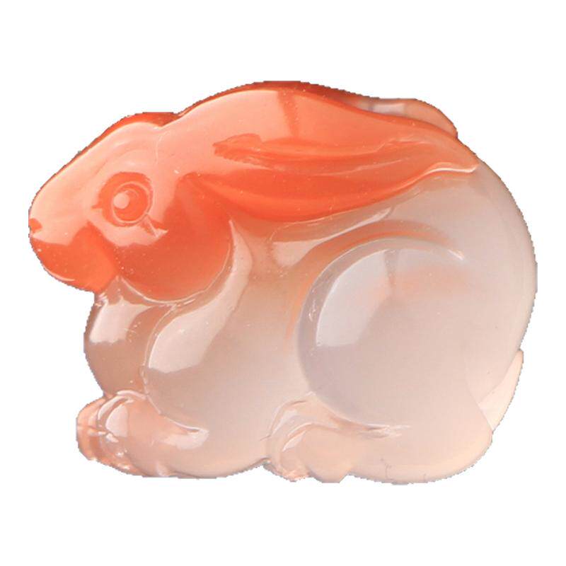 南红玛瑙小兔子生肖挂件吊坠