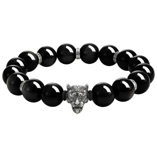 【新年礼物】周大福山海经虎龙925银黑曜石手链手串多款男士礼物