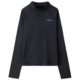 企鹅户外抓绒衣女款加绒保暖内胆上衣半开襟立领防风抗静电男外套