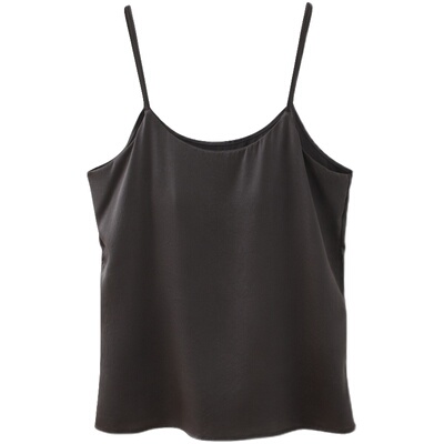 夏季高奢重磅19姆米真丝弹力缎乳胶罩杯一体桑蚕丝吊带内衣透气