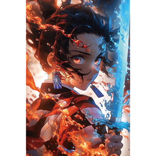 鬼灭之刃二次元动漫海报纸墙贴画 灶门炭治郎柱展蝴蝶忍宿舍超大