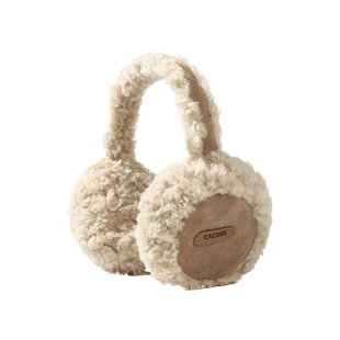 CACUSS毛绒耳罩女款冬季新品时尚仿麂皮绒拼接耳捂子保暖护耳耳包