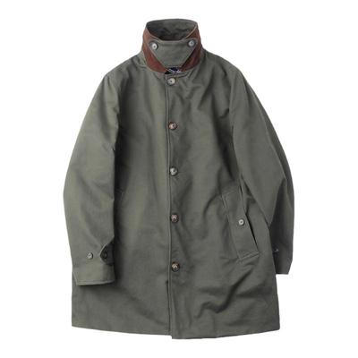 欧美简约中款春秋季领子风衣纯棉