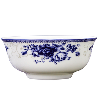 可微波炉骨瓷碗碟盘勺汤面碗自由组合景德镇陶瓷中式釉中彩青花瓷