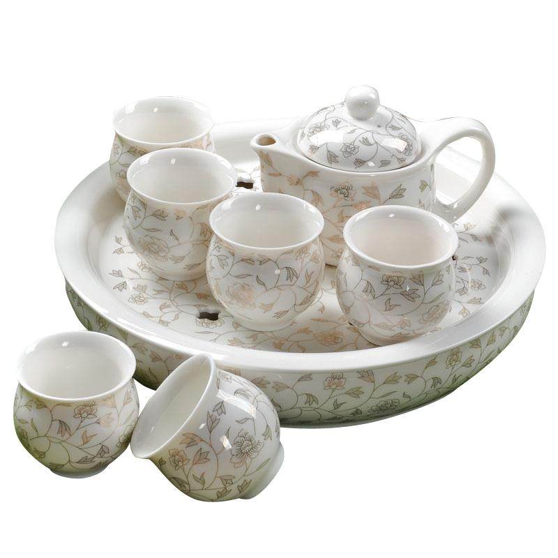 陶瓷双层防烫大号整套功夫茶具