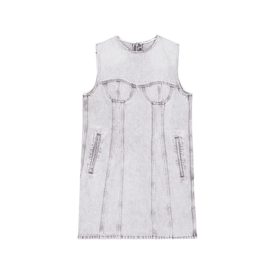 JNBY/江南布衣春秋纯棉连衣裙翻领A字无袖裙子复古通勤5O7G14910