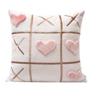 欧思陆儿童样板房北欧公主风抱枕可爱粉色女孩房沙发爱心兔子靠垫