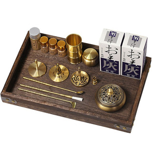 精品黄铜香道用具入门套装香篆工具沉香檀香粉家用熏香炉塔香用品