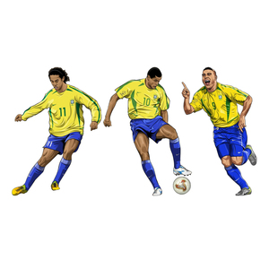 3R汽车贴纸巴西罗纳尔多球衣世界杯装饰贴画防水反光贴电动车拉花