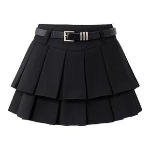 惠子小姐制服夏季半身裙女高腰黑色百褶裙小个子套装东京岁时记JK