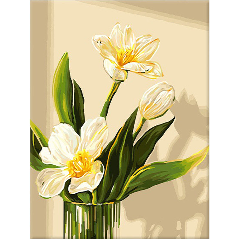 数字油画diy填色花影悦清油彩画