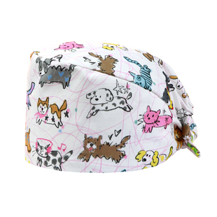 南欧鱼时尚纯棉手术帽无檐帽医生葫芦帽宠物口腔医师全棉工作帽女