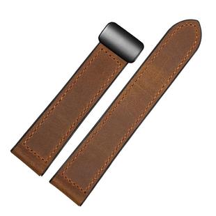 适配TIMEX天美时手表带真皮男远征T49963/05复古疯马皮棕色牛皮带