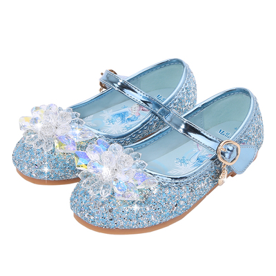 Maoergang/猫尔港女童软底鞋春秋新款儿童爱莎公主水晶鞋宝宝单鞋