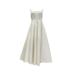 Middletone | 赫本裙 dio*秀款精仿丝毛光泽感收腰吊带连衣裙礼服