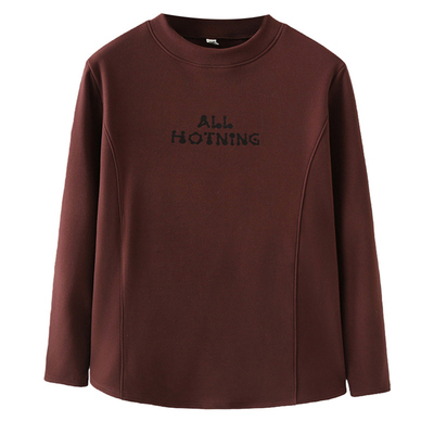 大码冬季加绒保暖长袖T恤打底衫