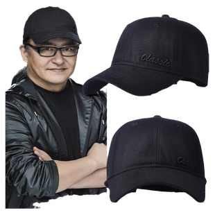 品牌男士帽子新款时尚户外太阳帽秋冬休闲黑色棒球帽大头中年高端