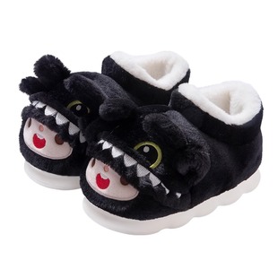 棉拖鞋女冬季外穿2025新款可爱室内家居防滑黑龙仔毛绒情侣棉鞋男