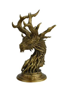 黄铜创意森林龙办公室桌面手办