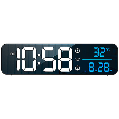 汉时数字闹钟学生用电子时钟挂墙高清led时钟静音万年历挂钟HA810