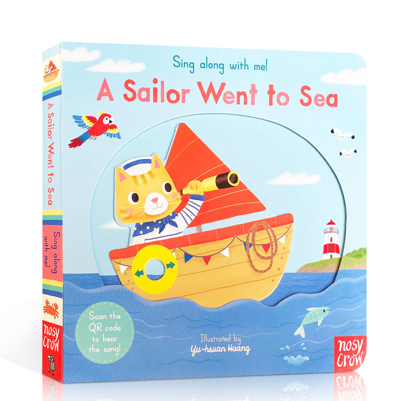 英文原版绘本Sing Along With Me! A Sailor Went to Sea抽拉推拉书经典英语童谣 0-3-6岁幼儿纸板机关操作玩具童书亲子互动