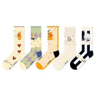 【星星人联名】异能无限袜子女款可爱中筒棉袜2026春秋薄款潮流夏