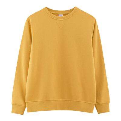 蛋黄色休闲宽松卫衣圆领