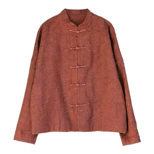 布小匠原创设计春季新款桑蚕丝红云纱外套新中式国风香云纱外套女