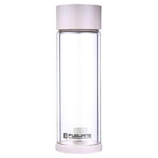 富光大容量玻璃杯双层680ML泡茶杯子创意时尚便携带盖带提手水杯