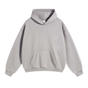 重磅400G灰色连帽卫衣短款男宽松慵懒风情侣装oversize美式穿搭