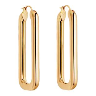 黄亦玫玫瑰的故事刘亦菲同款耳环几何长方形耳圈耳扣金属风冷淡风