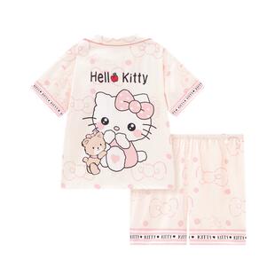 夏季冰丝睡衣母女装短袖卡通薄款夏款公主风亲子仿真丝丝绸家居服