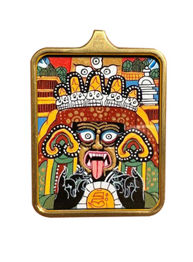 西藏纯手绘唐卡扎基拉姆财神吊坠