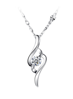 PT950铂金项链专柜镀18K白金项链百搭珠宝首饰钻石吊坠女生日礼物