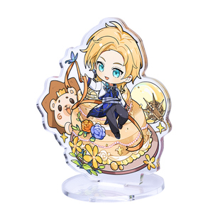 亚克力立牌定制人形双三多插摇摇乐创意双面流沙镭射钥匙扣定做